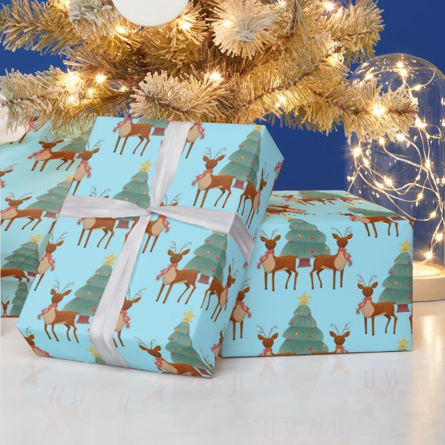 Reindeer at Christmas Wrapping Paper (Holidays)