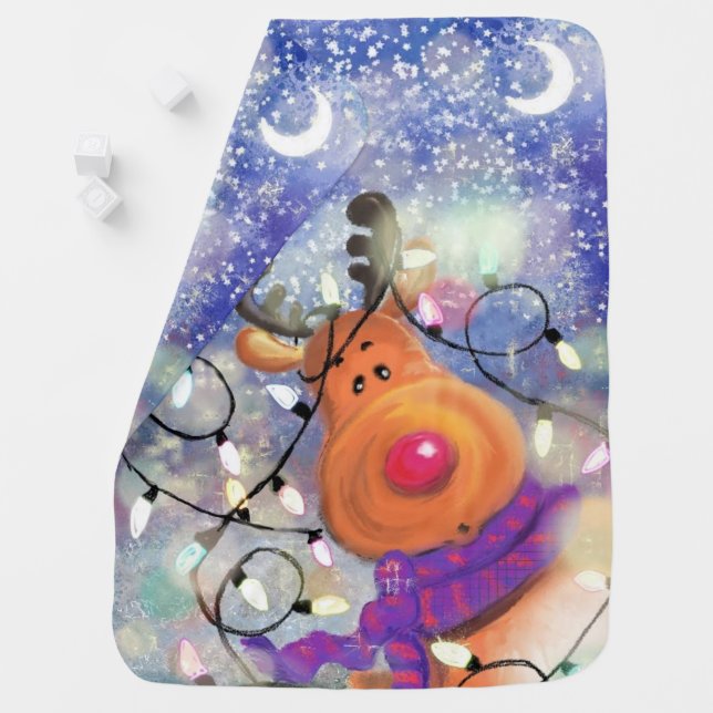 Reindeer Baby Blanket (In Situ)