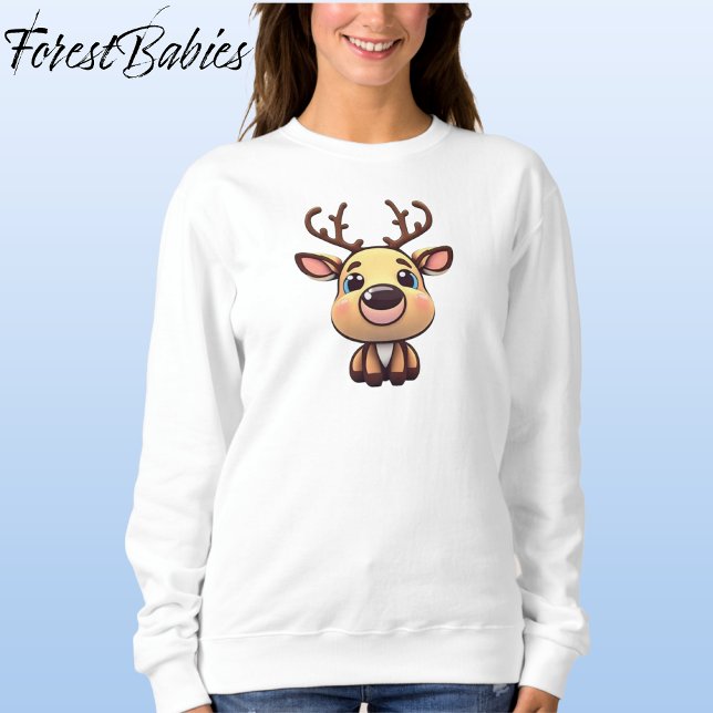 Reindeer, Baby Deer, Fawn, Doe Lover, Funny 🦌 🎄 Sweatshirt (Fun Baby Deer, Fawn, Doe Lover, Funny Reindeer, Antlers  🦌 🎄 Christmas Sweatshirt)