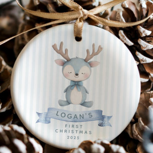Reindeer Baby’s First Christmas Ceramic Ornament