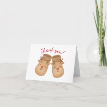Reindeer Baby Shower Thank You Card