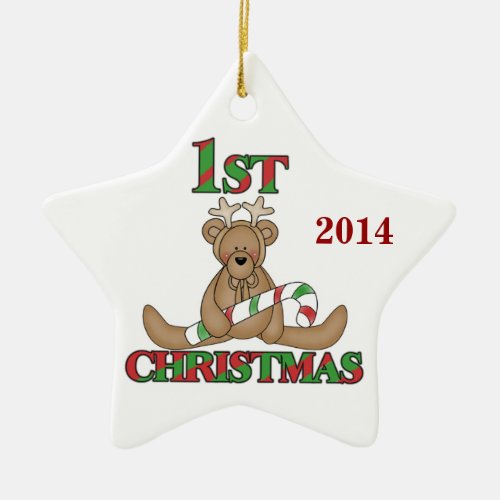 Reindeer Bear 1st Christmas Ornament