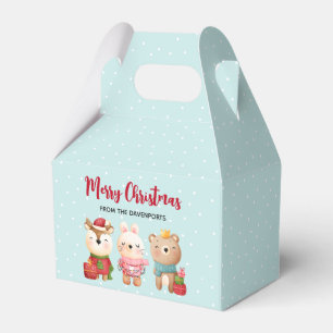 Reindeer, Bear & Rabbit Merry Christmas Favor Boxes