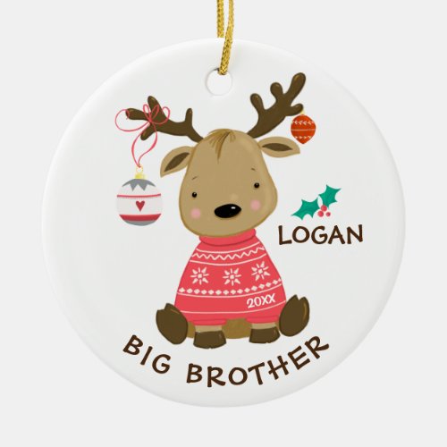 Reindeer Big Brother Christmas Ornament