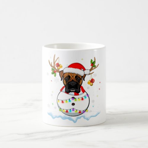 Reindeer Boxer Dog Snowman Christmas Lover Gift Coffee Mug