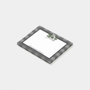 Reindeer Buffalo Plaid Personalized Post-it Notes