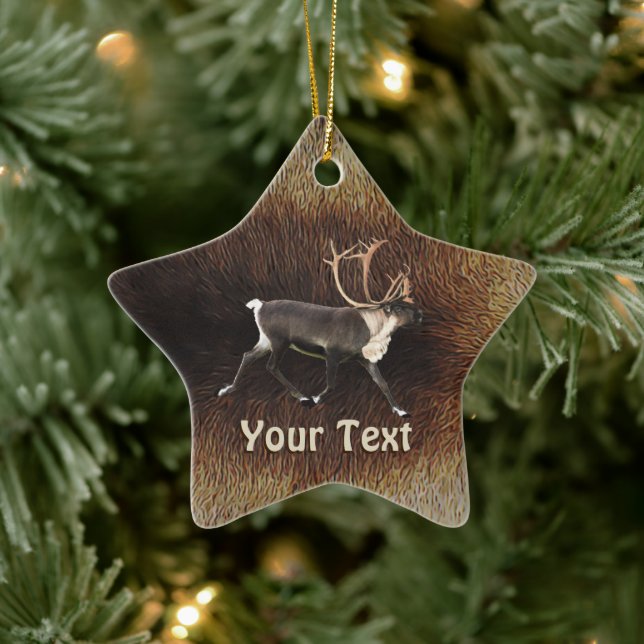 Reindeer - Bull Caribou Ceramic Ornament (Tree)