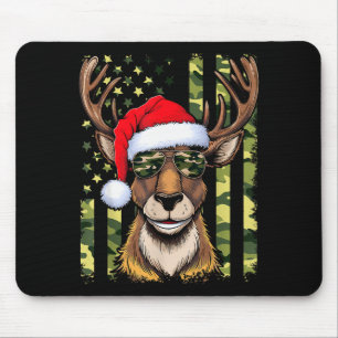 Reindeer Camo American Flag Christmas Pajama X-mas Mouse Pad