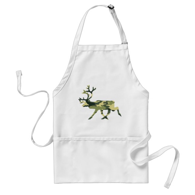 Reindeer / Caribou Woodland Camouflage / Camo Adult Apron (Front)