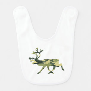 Reindeer / Caribou Woodland Camouflage / Camo Baby Bib