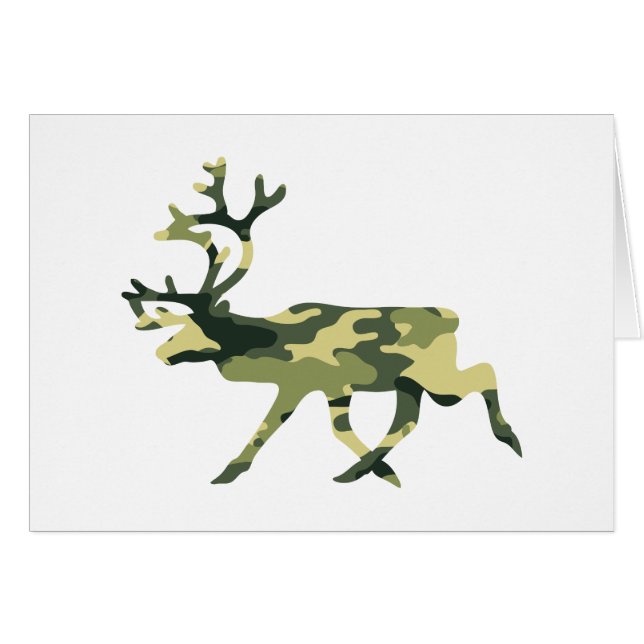 Reindeer / Caribou Woodland Camouflage / Camo Card (Front Horizontal)