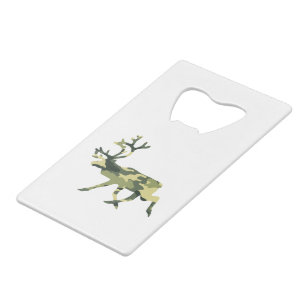 Reindeer / Caribou Woodland Camouflage / Camo Credit Card Bottle Opener