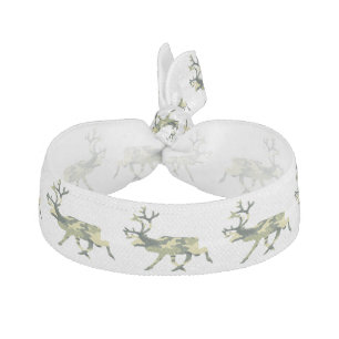 Reindeer / Caribou Woodland Camouflage / Camo Elastic Hair Tie