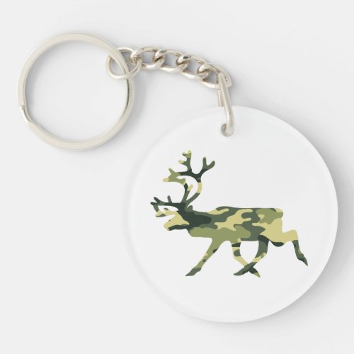 Reindeer  Caribou Woodland Camouflage  Camo Keychain