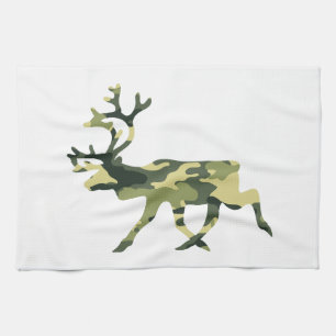 Reindeer / Caribou Woodland Camouflage / Camo Kitchen Towel