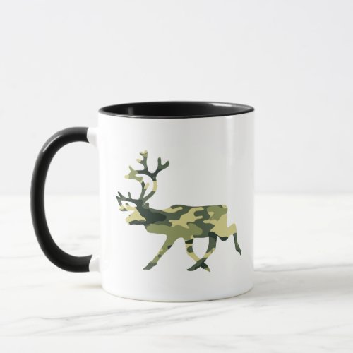 Reindeer  Caribou Woodland Camouflage  Camo Mug