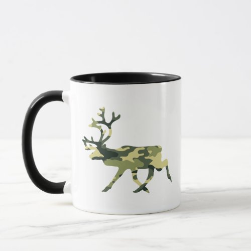 Reindeer  Caribou Woodland Camouflage  Camo Mug