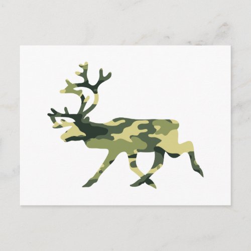 Reindeer  Caribou Woodland Camouflage  Camo Postcard