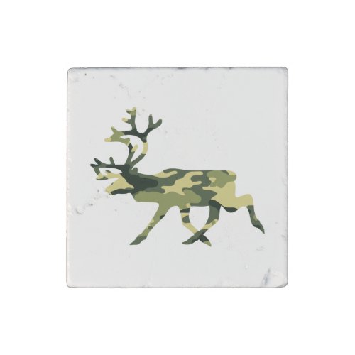 Reindeer  Caribou Woodland Camouflage  Camo Stone Magnet