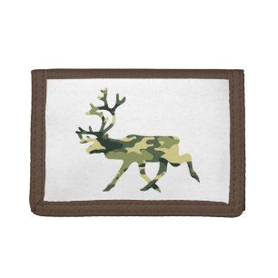 Reindeer / Caribou Woodland Camouflage / Camo Tri-fold Wallet