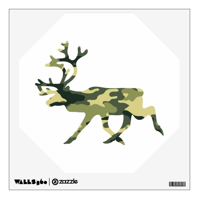 Reindeer / Caribou Woodland Camouflage / Camo Wall Decal (Front)