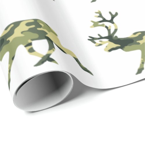 Reindeer  Caribou Woodland Camouflage  Camo Wrapping Paper
