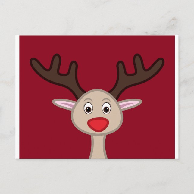 Reindeer cartoon character postcard (Front)