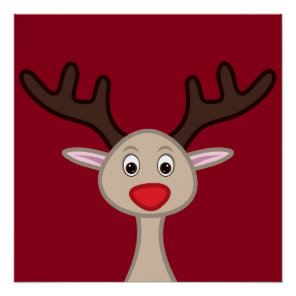 Reindeer cartoon character poster