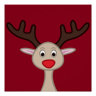 Reindeer cartoon character poster