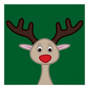 Reindeer cartoon character poster