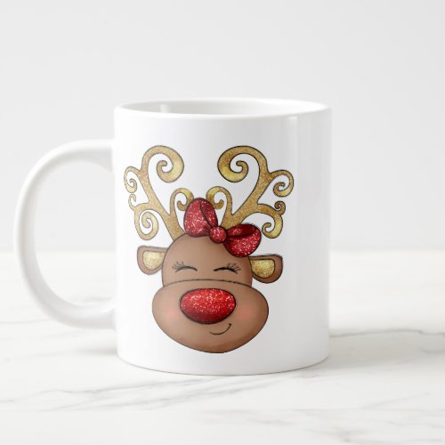 Reindeer cartoon giant coffee mug