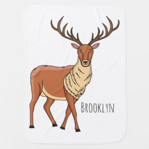 Reindeer cartoon illustration baby blanket