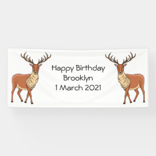 Reindeer cartoon illustration banner