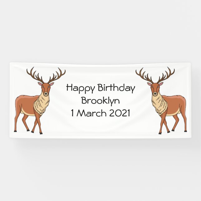 Reindeer cartoon illustration banner (Horizontal)