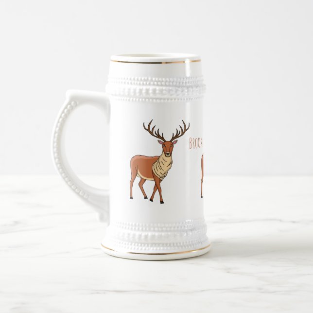 Reindeer cartoon illustration  beer stein (Left)