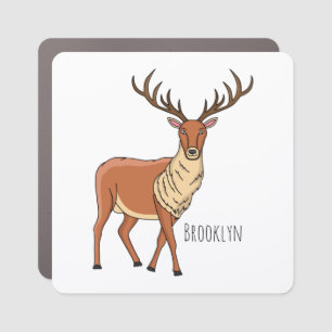 Reindeer cartoon illustration car magnet