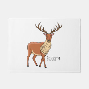 Reindeer cartoon illustration doormat