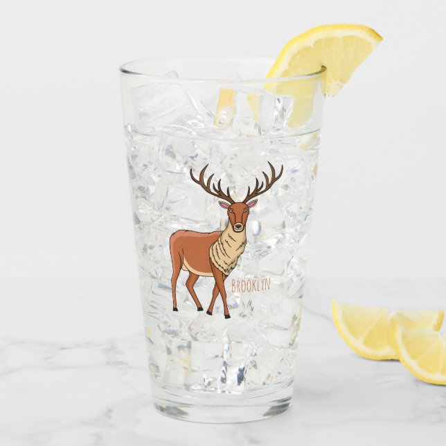 Reindeer cartoon illustration glass (Back Ice)
