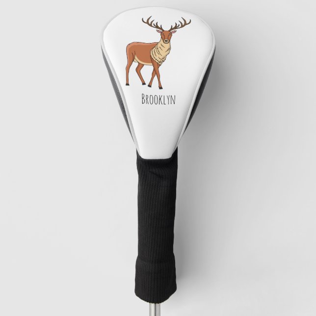 Reindeer cartoon illustration golf head cover (Front)