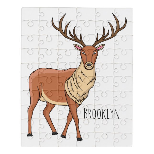 Reindeer cartoon illustration jigsaw puzzle (Puzzle Vertical)