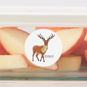 Reindeer cartoon illustration labels