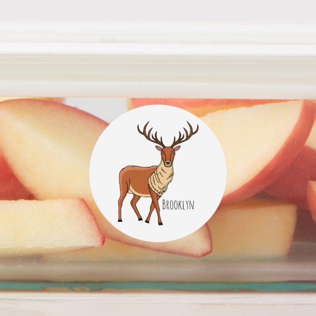 Reindeer cartoon illustration  labels (Affixed)