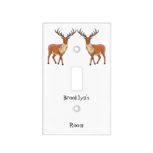 Reindeer cartoon illustration light switch cover
