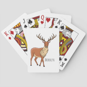 Reindeer cartoon illustration poker cards
