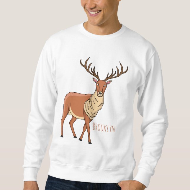 Reindeer cartoon illustration sweatshirt (Front)