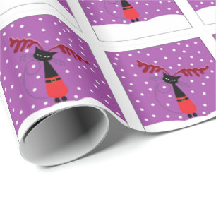Reindeer Cat Christmas Wrapping Paper