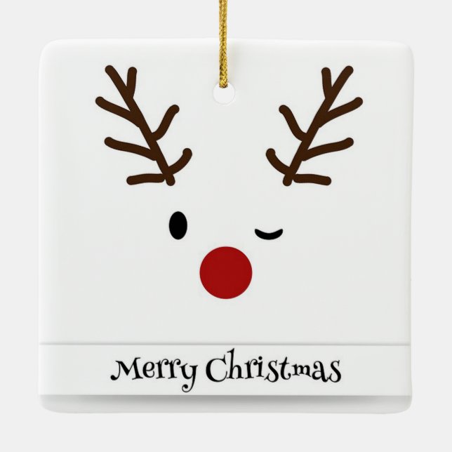 Reindeer Ceramic Ornament (Back)