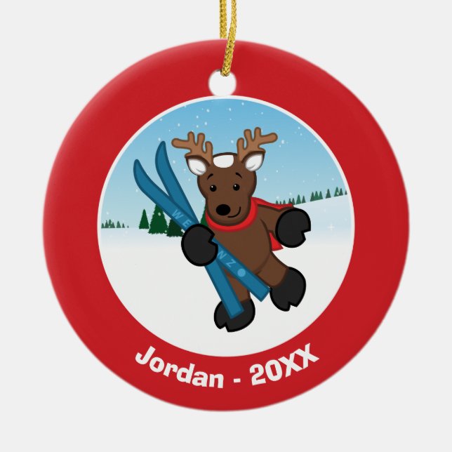 Reindeer Ceramic Ornament (Front)
