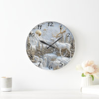 Reindeer Charm for Christmas Large Clock