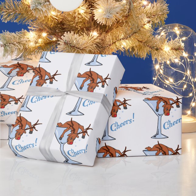 Reindeer Cheers Wrapping Paper (Holidays)